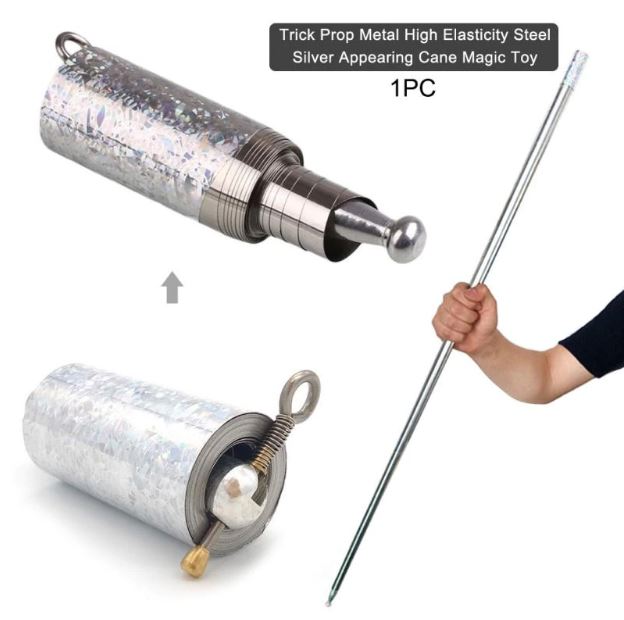 1pcs 110CM length Appearing Cane silver cudgel metal magic tricks for professional magician stage street close up illusion